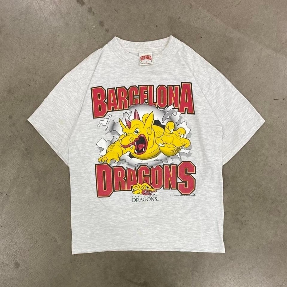 Vintage Barcelona Dragons Nutmeg WLAF World League NFL Europe Shirt Size M RARE